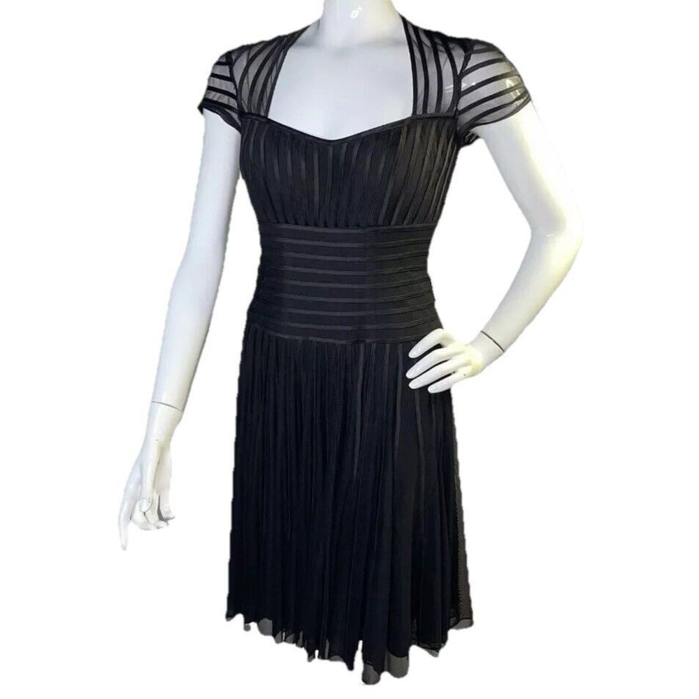 JS‎ Collections Dress Womens Size 6 Black Mesh Cocktail Formal Whimsigoth Witchy